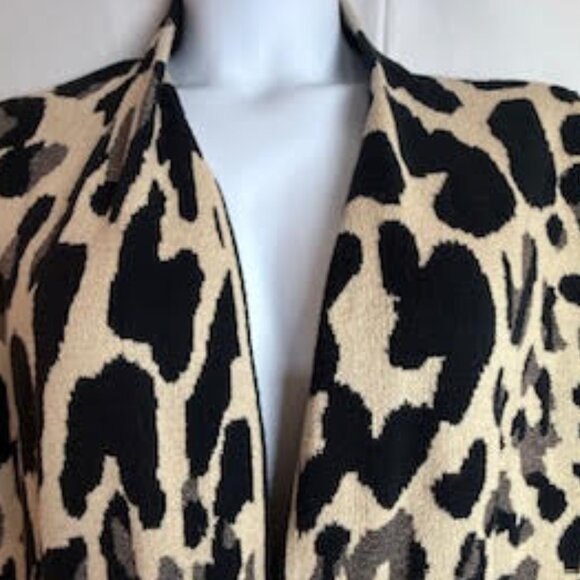 Chico’s Leopard Print Open Front Cardigan Sweater Jacket Women’s Size 3 (XL/16) - Picture 4 of 14